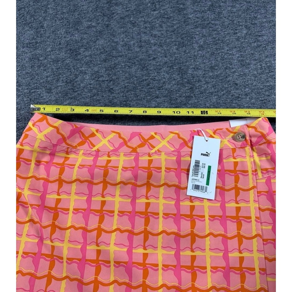 Puma x Dua Lipa Pink Plaid Wrap Skort Golf Tennis Skirt Womens Large - Picture 4 of 7